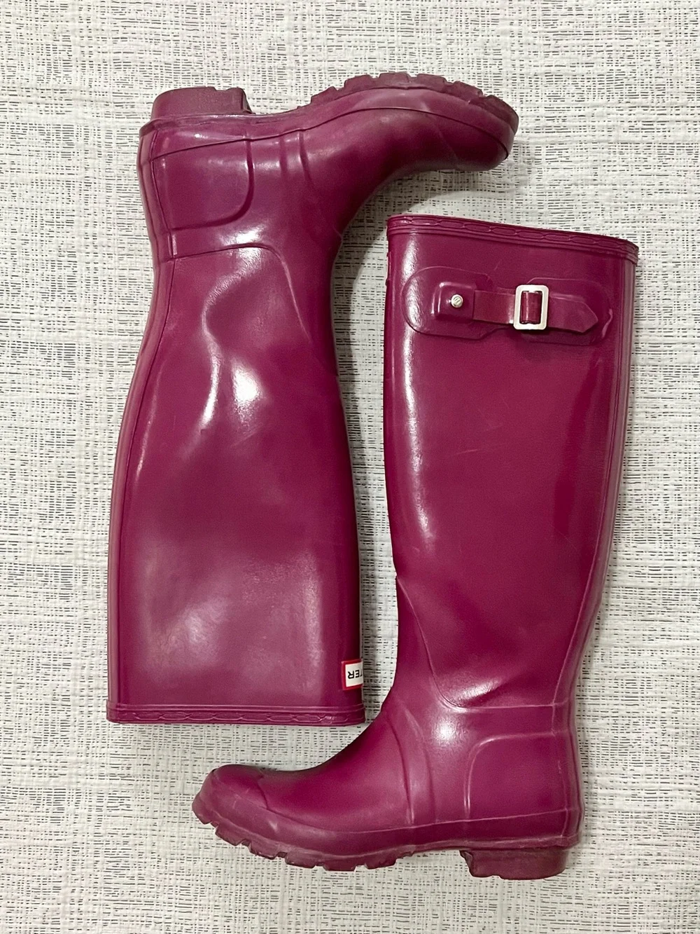 Hunter Original Gloss Tall Rain Boots Berry Plum Women’s US 5 EU 35/36